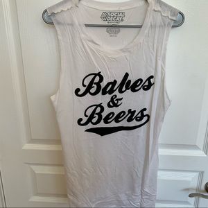 Social Decay Babes & Beers cutoff tee